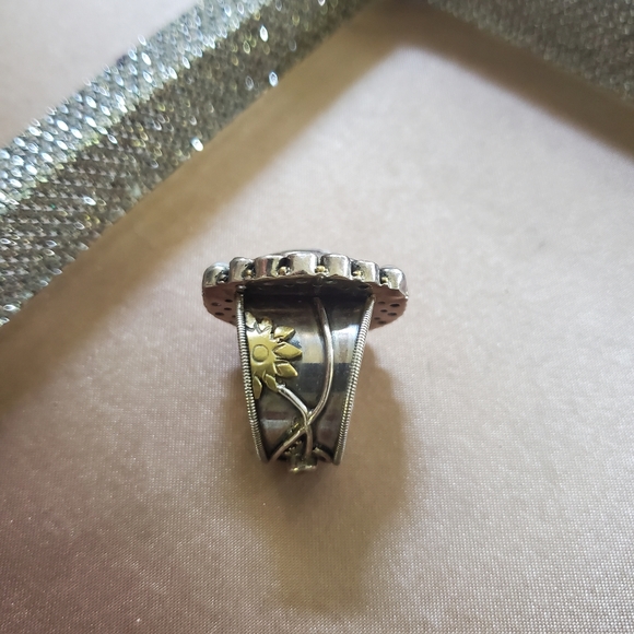 Mars and Valentine Sterling Floral Gemstone Ring - Picture 3 of 12